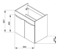 JIKA CUBE skříňka s umyvadlem 65 cm, 2 dveře, bílá   H4536011763001